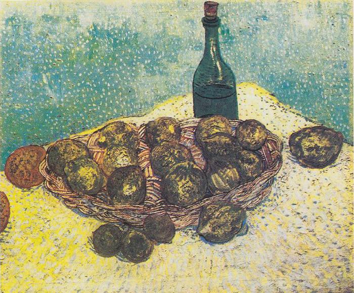 Vincent Van Gogh Still Life with Bottle, Lemons and Oranges oil painting image